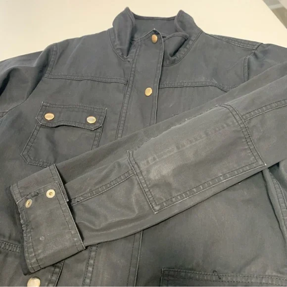 J Crew Relaxed Boyfriend Field Jacket Olive L - Picture 1 of 10